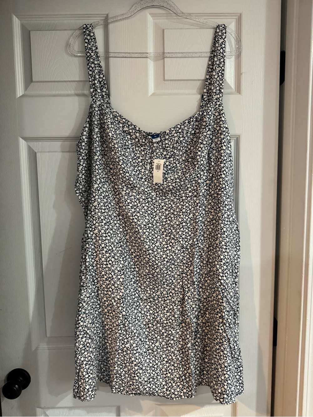 Women’s Old Navy 3Xl plus size Fit & Flare Crepe Mini Dress Navy Blue NWT New